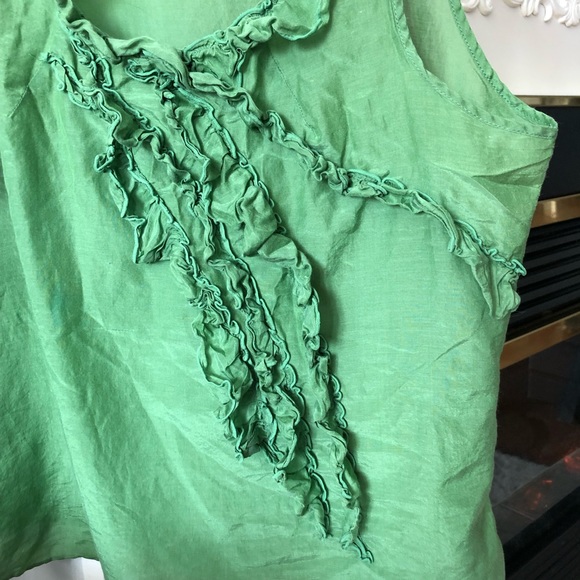 Banana Republic Silk/Cotton Tank with ruffle. Size Petite Large. Gently used. - Picture 5 of 5